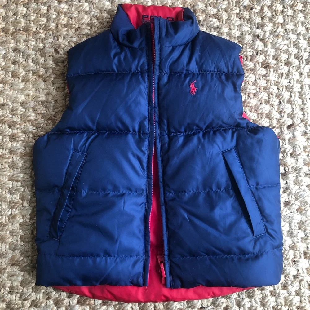 New: Polo Ralph Lauren Reversible Down Puffer Vest. Size 2